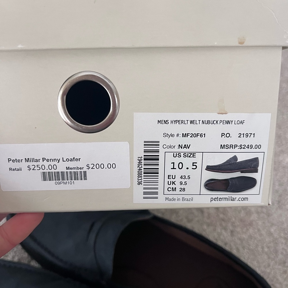 Peter Millar Navy Penny Loafers